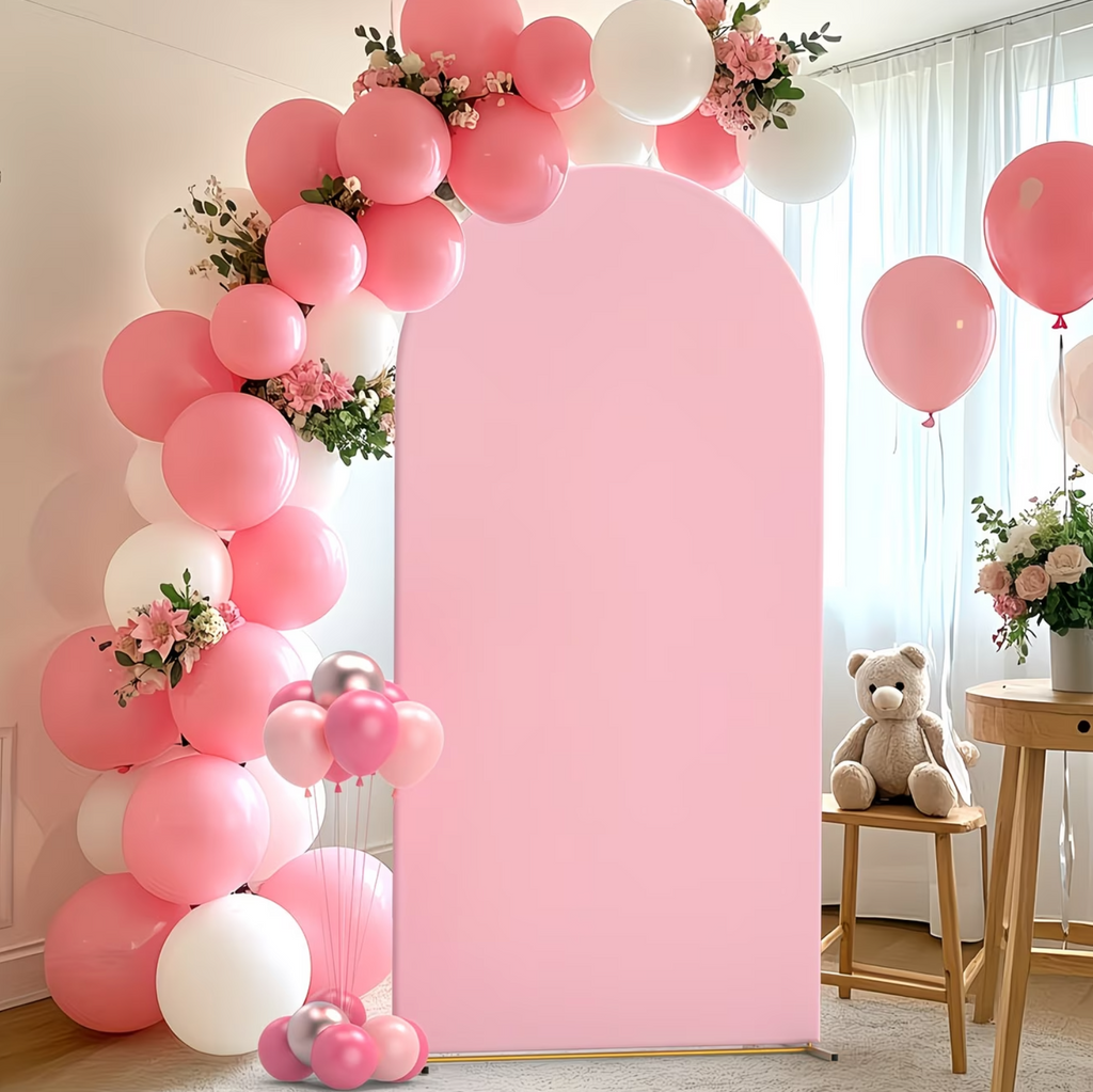 Boogachtergrond lichtroze/lichtblauw 180cm