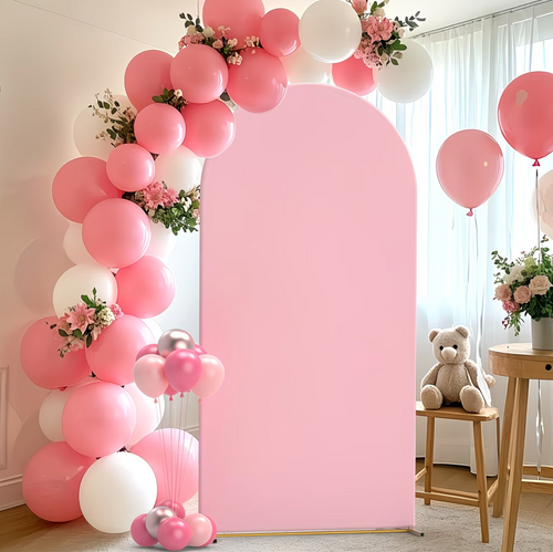 Boogachtergrond lichtroze/lichtblauw 180cm